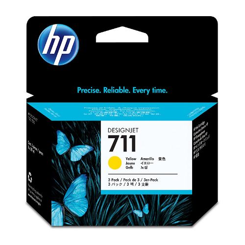 Picture of HP #711 29ml Yellow 3 Pk CZ136A