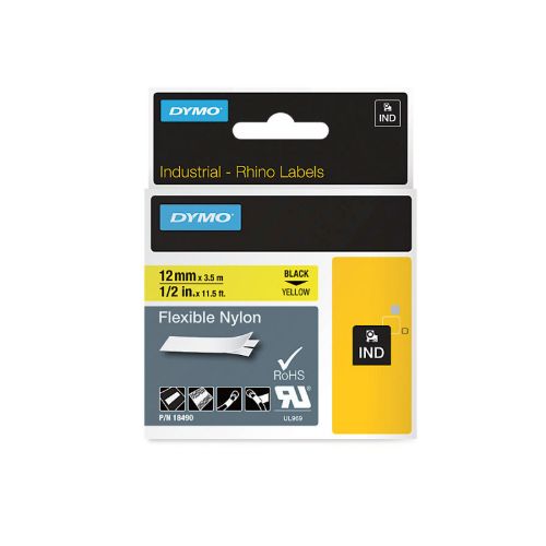 Picture of Dymo Rhino Ny Lbl 12mm Blk/Yel